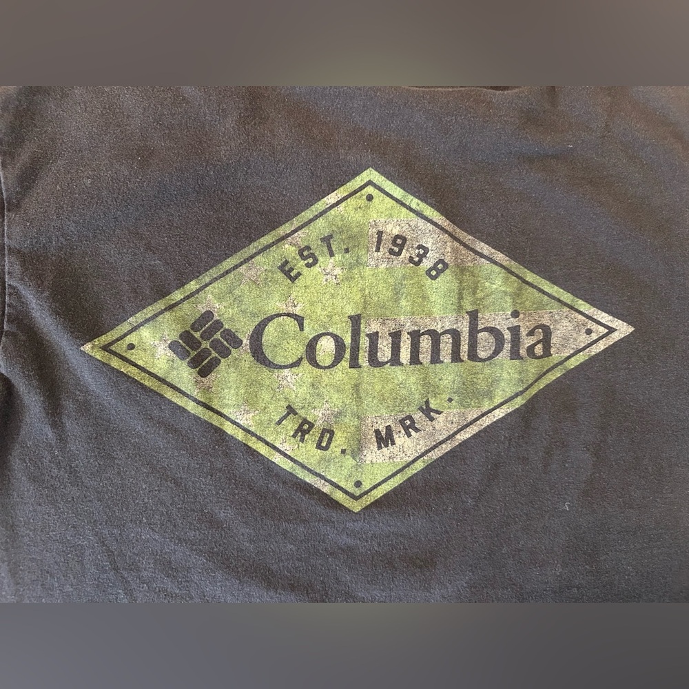 Columbia Graphic T-Shirt Mens Small Black Crew Neck Short Sleeve Cotton Tee - Picture 5 of 6